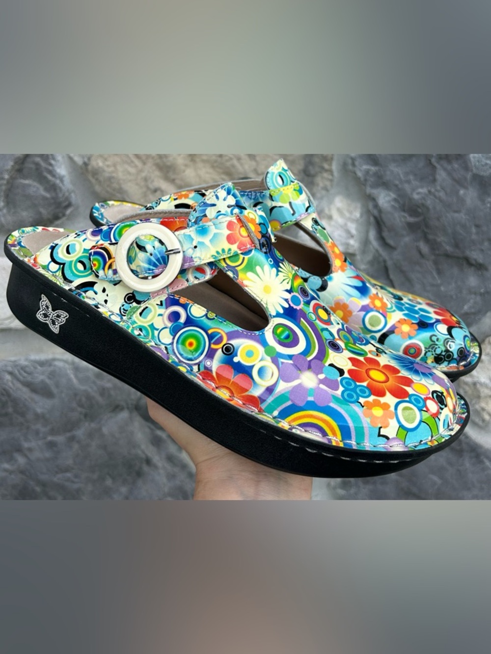 Alegria Don Clogs Size 40 US 9.5/10 Colorful Mules Nursing Shoes Quirky Boho EUC